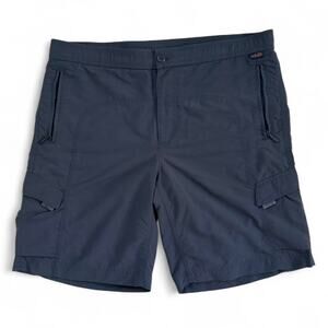 Eddie Bauer 9” Navy Cargo Shorts with Camo Lining Mens Size M